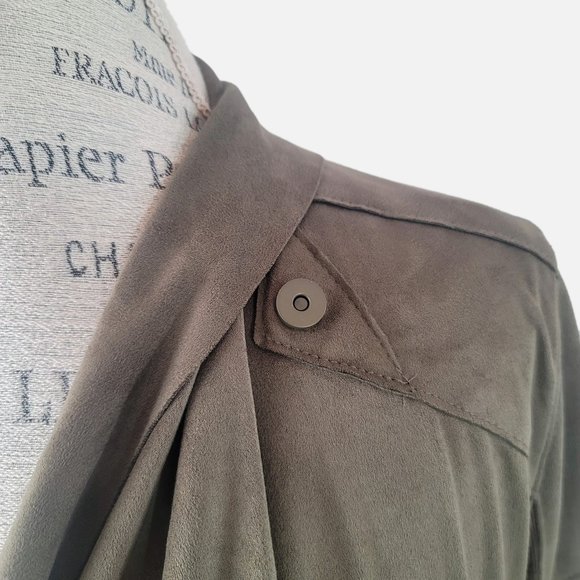 Nordstrom Blank NYC Cloud Nine Olive Khaki Drape Front Jacket - Size Sma… - Picture 6 of 8